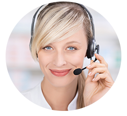 woman on a headset in a call center